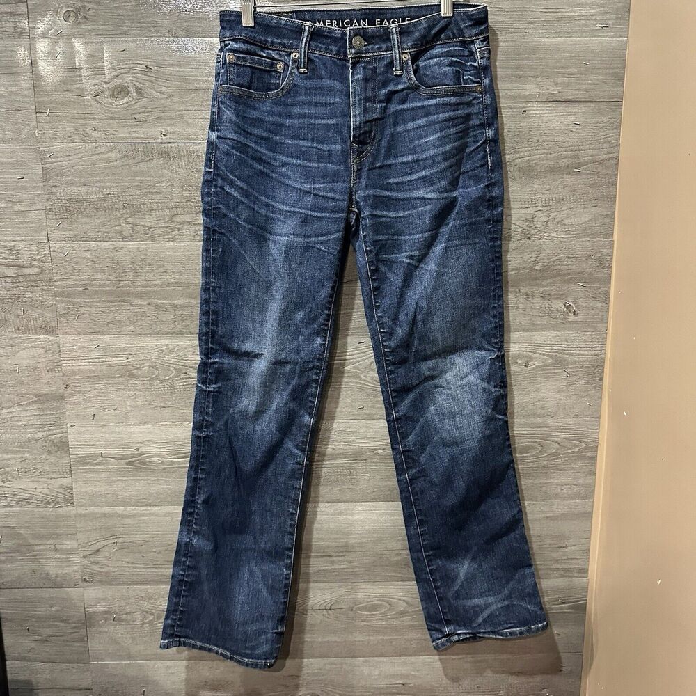 American Eagle Outfitters Men's Straight Jeans - Dark Blue Wash